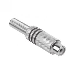 Conector de lipit metalic RCA mama nichelat Negru, GNI0071A