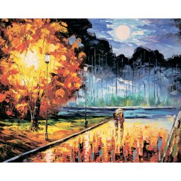 Set goblen cu diamante, cu sasiu, Toamna, 40x50 cm