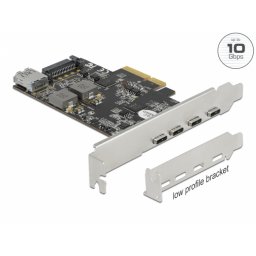 PCI Express cu 4 x USB 3.2 Gen 2-C + 1 x USB-A LPFF, Delock 90059