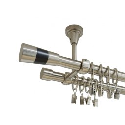 Galerie dubla VALEO NEGRU prindere tavan 19 mm INOX