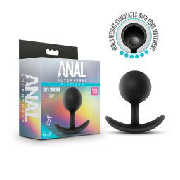 Blush Anal Adventures Platinum Silicone Vibra Plug Black