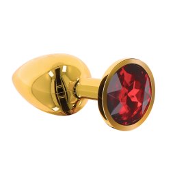 Taboom Bondage in Luxury Butt Plug with Diamond Jewel Gold-Red S