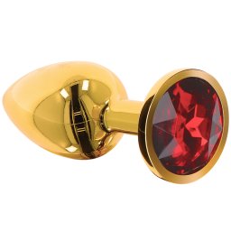 Taboom Bondage in Luxury Butt Plug with Diamond Jewel Gold-Red L