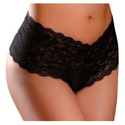 HookUp Panties Pleasure Pearls Boy Shorts Black XL/XXL