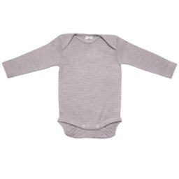 Body Cosilana din lână merinos și mătase - Grey Melange