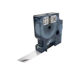 Etichete din poliester compatibile DYMO Rhino 19 mm negru pe argintiu metalizat pentru echipamente industriale, componente tehnice si gestionarea activelor 18487