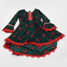 Rochita cu tematica florala de la 4 ani la 8 ani - Verde