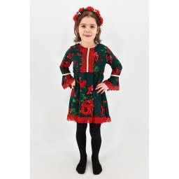 Rochita cu tematica florala de la 4 ani la 8 ani - Verde