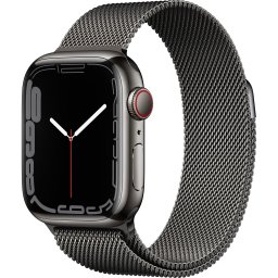 Ceas Smartwatch Apple Watch Series 7, GPS + Cellular, 41mm Graphite Stainless Steel Case, Graphite Milanese Loop