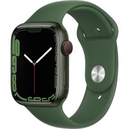 Ceas Smartwatch Apple Watch Series 7, GPS + Cellular, 45mm Green Aluminium Case, Clover Sport Band