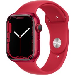 Ceas Smartwatch Apple Watch Series 7, GPS + Cellular, 45mm Red Aluminium Case, Red Sport Band