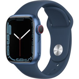 Ceas Smartwatch Apple Watch Series 7, GPS + Cellular, 41mm Blue Aluminium Case, Abyss Blue Sport Band