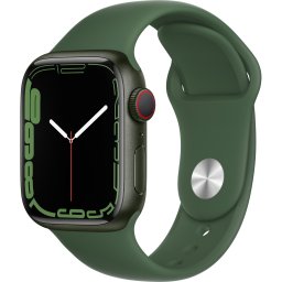 Ceas Smartwatch Apple Watch Series 7, GPS + Cellular, 41mm Green Aluminium Case, Clover Sport Band