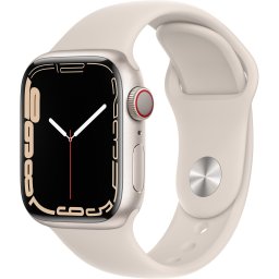 Ceas Smartwatch Apple Watch Series 7, GPS, 41mm Starlight Aluminium Case, Starlight Sport Band