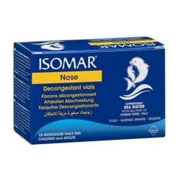MONODOZE STERILE CU APA DE MARE HIPERTONICA, ISOMAR, 18 FIOLE X 5 ML