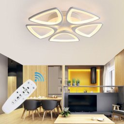 Lustra LED Living 5 Brate 80W – Telecomanda IR, 3 Temperaturi de Culoare, 47cm