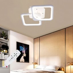 Lustra Led Patrate 50W Cu 2 Brate 3 Culori+Ir 550Mm X 115Mm