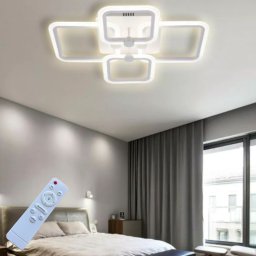 Lustra LED Patrata Living 4 Brate 80W – Telecomanda IR, 3 Temperaturi, 60cm