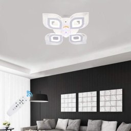 Lustra LED Living 4 Brate 90W – Dimabila, Telecomanda IR, 3 Temperaturi, 40cm