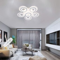 Lustra LED Living 6 Brate 150W – Telecomanda IR, 3 Temperaturi de Culoare, 55cm