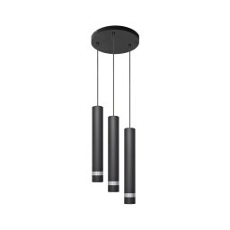 Lustră LED pe cablu TUBA 3xGU10/4,8W/230V neagră/crom