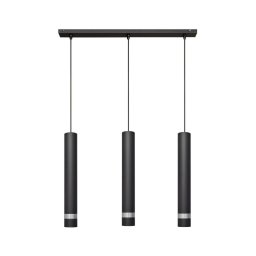 Lustră LED pe cablu TUBA 3xGU10/4,8W/230V neagră/crom