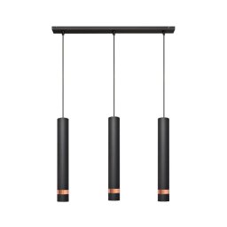 Lustră LED pe cablu TUBA 3xGU10/4,8W/230V neagră/cupru