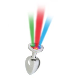 Rimba Pisa Butt Plug with LED Lights Silver