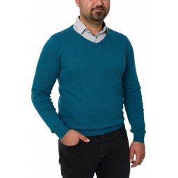 Pulover barbat in anchior, Glory, turquoise blue (Marime pulover: S)