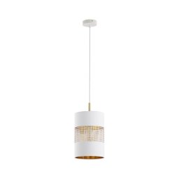 Lustră LED pe cablu BOGART 1xE27/15W/230V alb/auriu