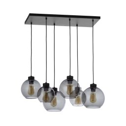 Lustră pe cablu CUBUS 6xE27/60W/230V neagră