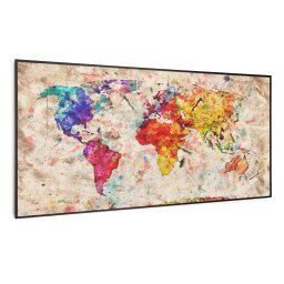 Klarstein Wonderwall Air Art Smart, încălzitor cu infraroșu, hartă colorată, 120 x 60 cm, 700 W (HTR10-WAASm700WCMpB)