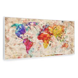 Klarstein Wonderwall Air Art Smart, încălzitor cu infraroșu, hartă colorată, 120 x 60 cm, 700 W (HTR10-WAASm700WCMpW)