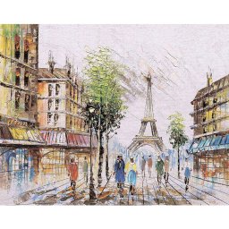 Set goblen cu diamante, cu sasiu, Impresie din Paris, 40x50 cm