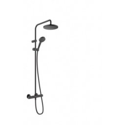 Coloana de dus Hansgrohe Vernis Blend 200 cu baterie termostatata negru mat