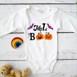 Body bebelusi personalizat Halloween: My first boo