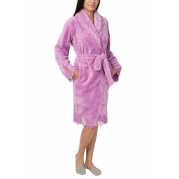 Halat dama cu aplicatii din dantela, Jeannine, light purple (Marime halat: L)