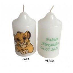 Marturie lumanare personalizata 4,4 6,5 cm