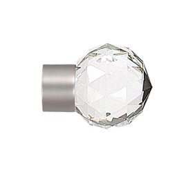 Set capat decorativ pentru galerie 19 mm kula cristal crom mat 2 bucati