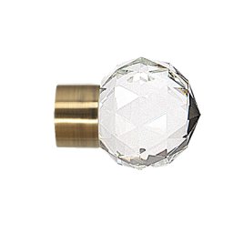 Set capat decorativ pentru galerie 19 mm kula cristal aur antic 2 bucati