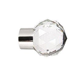 Set capat decorativ pentru galerie 19 mm kula cristal inox 2 bucati