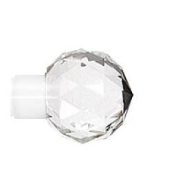 Set capat decorativ pentru galerie 19 mm kula cristal alb 2 bucati