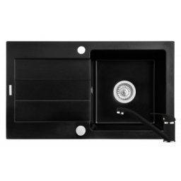 Set chiuveta granit ALYA 1B 1D & baterie ASALIA - Carbon