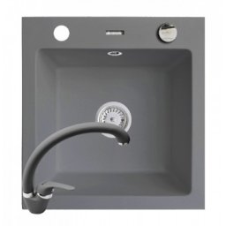 Set chiuveta granit ALYA 1B & baterie OSSIA - Grey