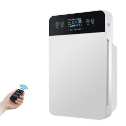 Purificator de aer 3 etape de filtrare + generator ioni negativi, Air Purifier, indicator calitate aer, telecomanda, senzor de praf, Alb