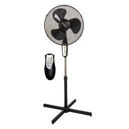 Ventilator Air Cool 50 W cu telecomanda si timer, silentios, trei trepte de viteza, oscilatie, ajustabil, diametru 40 cm, Negru