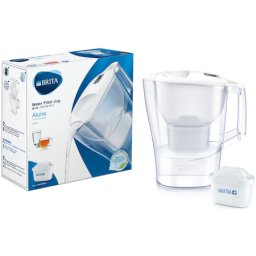 Cana filtranta de apa Brita Aluna 2.4 L, alb-transparent + filtru Maxtra Plus
