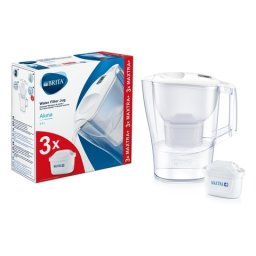 Cana filtranta de apa Brita Marella 2.4 L, alba + 3 filtre rezerva Maxtra Plus
