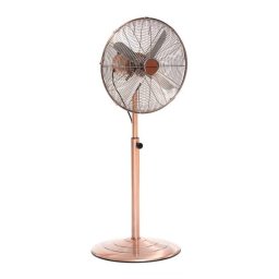 Ventilator cu picior Copper Retro InnovaGoods, 55 W, trei trepte de ventilare, diametru 40 cm