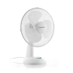 Ventilator de masa InnovaGoods, 35 W, trei trepte de viteza, Oscilant 120º, diametru 30 cm, Alb